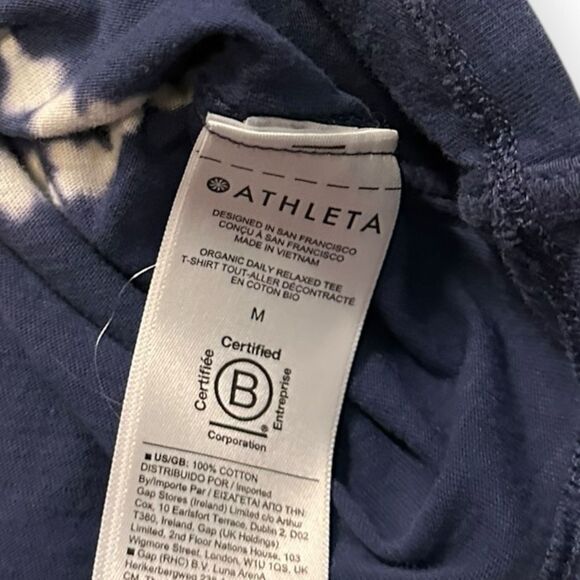 ATHLETA Women’s Navy Blue Tie-Dye Organic Daily Relaxed Tee Size Medium Style # - Picture 6 of 8